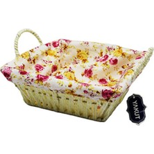 Die Grup Hasırlı Bezli Ekmek Sepeti Kare Renkli ROYALEKS-8823