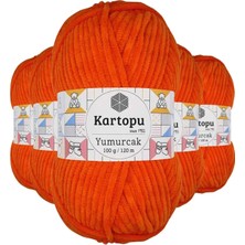 Die Grup 5 Adet Yumurcak Kadife El Örgü Ipi Turuncu K205