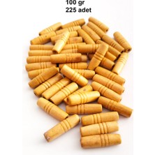 Die Grup 100 gr (225 Adet) Ahşap Boncuk 25 mm Boy x 10 mm En Doğal Ahşap Makrome El Işi Çanta