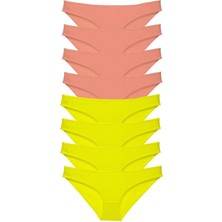 Die Grup 8 Adet Süper Eko Set Likralı Kadın Slip Külot Sarı Pudra