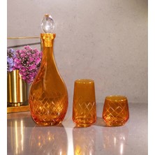 Sudeka 25 Parça 12 Kişilik El Dekor Renkli Kristal Kesme Cam Su Takımı