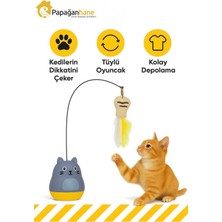 Papağanhane Kediler Için Yapışkan Tabanlı Tüylü Oyun Oltası | Eğlenceli Hareketli Kedi Oyuncağı