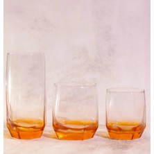 Sudeka 18 Parça 6 Kişilik Renkli Cam Bardak Meşrubat Takımı