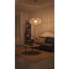 Rattam Jungle Doğal Rattan Sarkıt Avize - 50X30CM El Yapımı Hasır Aydınlatma