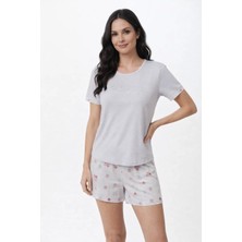 Pemilo Kadı 01473 Kısa Kol Milan Şortlu Pijama Takımı