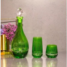 Sudeka 25 Parça 12 Kişilik El Dekor Kristal Kesme Renkli Cam Su Takımı