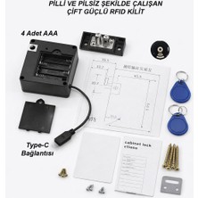 Rfıd Kartlı Görünmez Dolap Kilidi - Mobilya ve Ofis Için Gizli Güvenlik Kilidi Akıllı Elektronik Kolay Kurulum Kilit