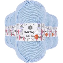 Die Grup 5 Adet Baby One Tüylenmeyen El Örgü Ipi Yünü Mavi K544