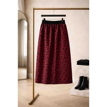 BBS Kız Çocuk Beli Lastikli Astarlı Puantiye Desenli Tam Boy Uzun Etek