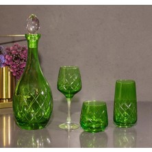 Sudeka 37 Parça 12 Kişilik Renkli Kesme Cam Su Takımı Bardak Seti