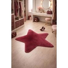 Eyprich Kuzu Peluş Yıldız Şekilli Ince Çocuk Odası - Yatak Odası - Salon Halısı / Yumuşak Dokulu Süet Taban