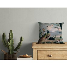 Abat Home Dekoratif, Modern Dijital Baskılı Süet Kırlent Kılıfı (Koltuk Yastık Kılıfı)  40 x 40