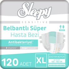 Sleepy Sensitive Antibakteriyel Süper Yetişkin Hasta Bezi Xlarge 30X4 120 Adet