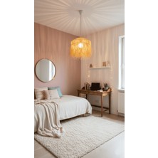 Rattam Siam Serisi: El Örgüsü Doğal Hasır Sarkıt Avize (45-50CM Yükseklik)