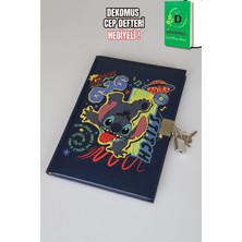 x Dekomus Lisanslı Lilo&stitch Unleash Lock Journal Kilitli Hatıra Defteri "dekomus Cep Defteri Hediyeli"