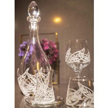 Sudeka 61 Parça 12 Kişilik Yaprak El Dekor Kesme Cam Su Bardak Takımı,meşrubat Bardağı Seti