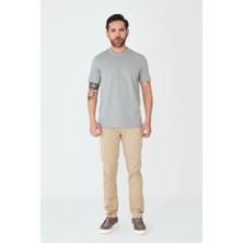 White Stone Koyu Bej Tencel Kumaş Yazlık Erkek Chino Pantolon