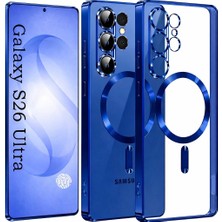 Alstrap Samsung Galaxy S26 Ultra Kılıf Uyumlu Şeffaf Kenarı Renkli Lens Korumalı Silikon Kılıf