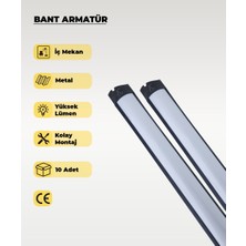 AC Aydınlatma 36W Siyah LED Bant Armatür Sarı Işık - 10 Adet