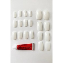 Die Grup 20 Adet Naturel Badem Takma Tırnak ve Yapıştırıcı