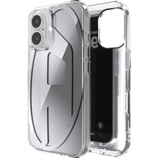 Diesel iPhone 16 Uyumlu Oval D Aynalı (Mirror) Kılıf - Gümüş