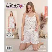 Boyraz Lindros BR-01408 Kadın Ip Askılı Bürümcük Düğmeli Şort Takım