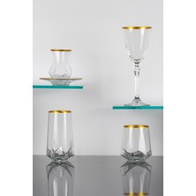 Sudeka 30 Parça 6 Kişilik Diamond Gold Bardak-Meşrubat-Su Takımı