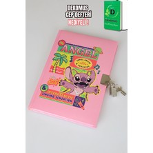 x Dekomus Lisanslı Lilo&stitch Unleash Lock Journal Kilitli Hatıra Defteri "dekomus Cep Defteri Hediyeli"