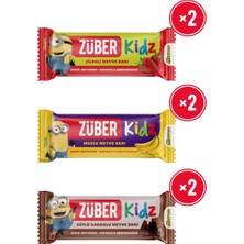 Züber Kidz Meyve Bar Tanışma Paketi 25G x 6 Adet (Çilekli, Muzlu, Sütlü Kakaolu)