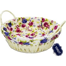 Die Grup Renkli Bezli Yuvarlak Ekmek Sepeti Hasır ROYALEKS-8820