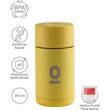 Espressolab Frank Green Butter Yellow Düğme Kapaklı Mini Termos 355 ml NO:126