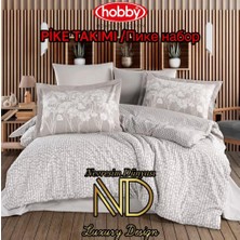 Clasy Hobby Poplin Pike Takımı Tek  Kişilik Velura Taş