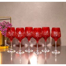 Sudeka 6 Parça Kristal Kesme Renkli Cam Bardak 295CC