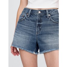 Gap Kadın Mavi 4" Mid Rise Ultrasoft Relaxed Şort