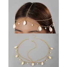 Gistoria Kadın Deniz Kabuklu ve Incili Zincir Alınlık