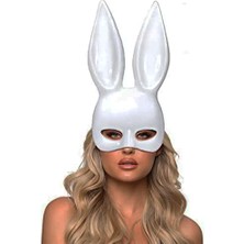 Die Grup Beyaz Renk Ekstra Lüks Uzun Kulaklı Tavşan Maskesi 35X16 cm (5501)