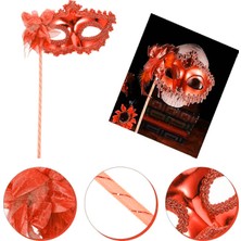 Die Grup Kırmızı Işıltılı Tutmalı Fotoğraf Çekimi Maskesi 18X29 cm (5501)