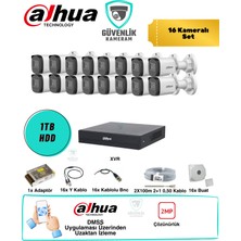 Dahua 16 Kameralı Güvenlik Seti 2mp 1tb HDD 16 Kanal Xvr Ahd Kamera Sistemi