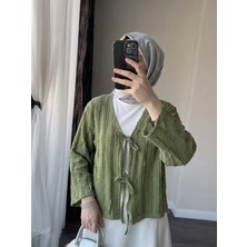 Miostil Pileli Ön Iki Bağlamalı Tunik-Haki
