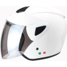 Sway Sw 733 Yarım Kask Beyaz Aynalı Vizör