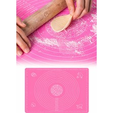 Omilife Silikon Hamur Açma Yoğurma Matı  Skalalı Kaymaz Yapışmaz Kolay Temizlenebilir 40X50 cm