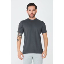 White Stone Antrasit Bisiklet Yaka Basic Tişört