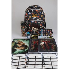 x Dekomus "wizard Icons Collection" Harry Potter Lisanslı Kırtasiye Seti Ilkokul ve Kalem ÇANTASI,700 ml Matara,a4 Defter,makas
