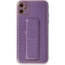 Ergün Collection Iphone 12 Kılıf Co Karbon Standlı Kapak - Mor