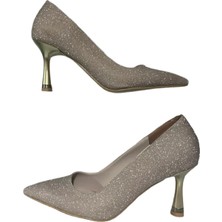 Erbay Shoes Lady Gold Kristal Stiletto 7 cm Kadeh Topuklu Düğün Nişan Gece Abiye Ayakkabı