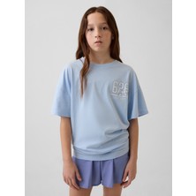 Gap Kız Çocuk Açık Mavi Disney Oversized Tunik T-Shirt