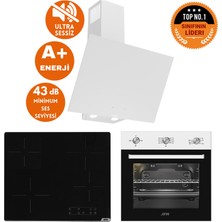 Afm Tech ve Ferre Markalı / Stone Elektrikli Vitro. Sessiz Ankastre Set (D078-SA + V6-04 + FM7301)