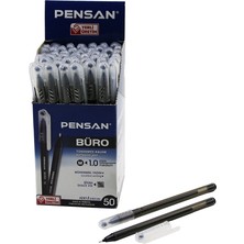 Die Grup 50 Adet Pensan Büro Siyah Tükenmez Kalem M-Medium - 1.0mm Uç (5501)
