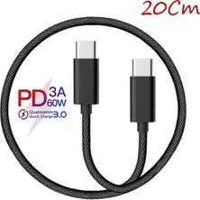 Maxdora Ally Type-C -To Type C 60W QC3.0A Hızlı 0.20CM Kısa Şarj KABLOSU-(5775) - MX002U-7J0801