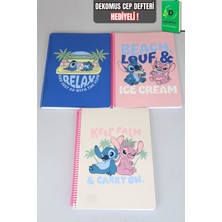 x Dekomus Lisanslı Lilo & Stitch Summer Vibes Collection "tekli" A4 80 Yaprak Kareli Defter "dekomus Cep Defteri Hediyeli"